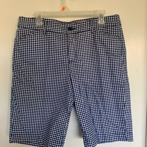 St John’s Bay Bermuda Blue Checkered Shorts size 14